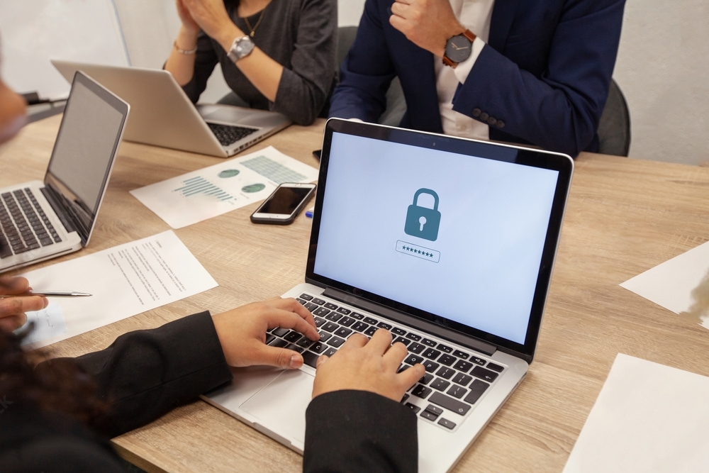 padlock on screen