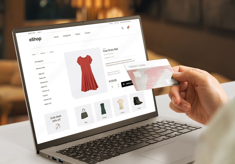 products displayed on computer