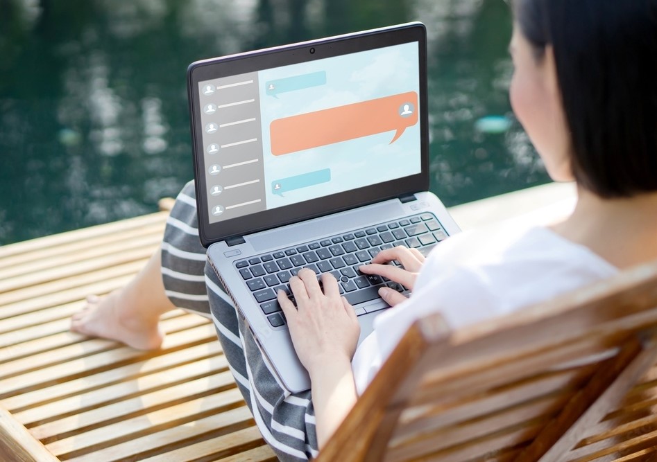 person chatting with customer service on computer