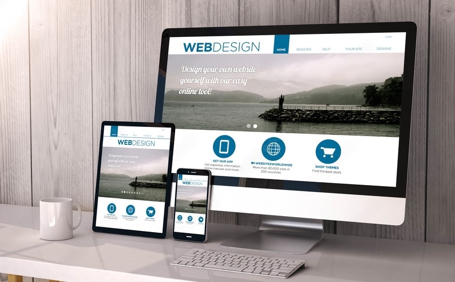 website displayed on different devices