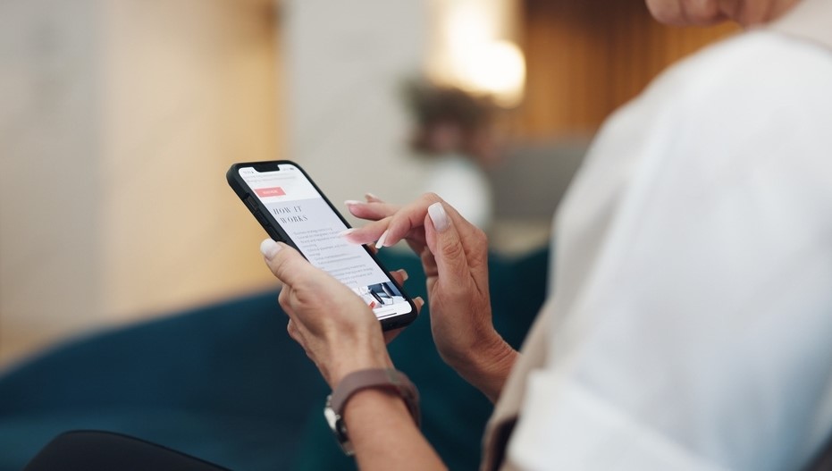 person on mobile
