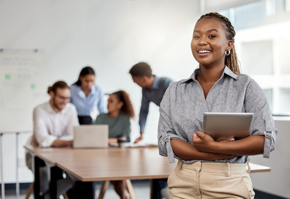 black woman running a business