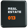 A dark brown button that says 'Real Estate' on it