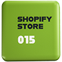 A Shopify green button that says 'Shopify Store' on it